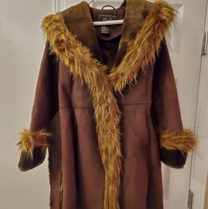 Vintage Terry Lewis Faux Fur Coat-XS